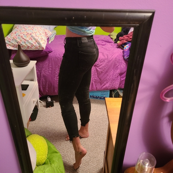 Black distressed American eagle Jegging - Picture 8 of 8